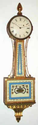 C.1970-?, American banjo or patent timepiece, 8-day weight, reproduction. — Antique Clocks Price Guide