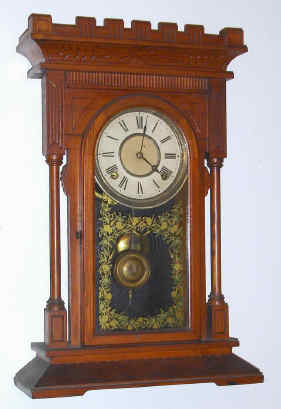 C.1883, New Haven Clock Co., BOYNE, parlor clock in ash, 8-day time and gong strike. — Antique Clocks Price Guide