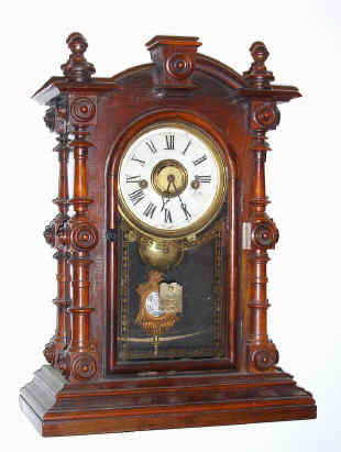C.1880. Welch, Spring and Co., PATTI model shelf clock, time strike and alarm, in rosewood, as-found. — Antique Clocks Price Guide