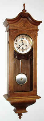 C.1900, German, Junghans, 8-day Westminster chime Vienna style wall clock in a case with baroque influence. — Antique Clocks Price Guide
