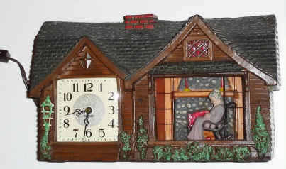 C.1945, Haddon Products, Chicago, Home Sweet Home, 110v. animated novelty with night light. — Antique Clocks Price Guide