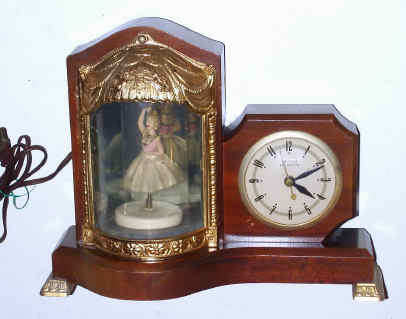C.1935, United Clock Corp, Brooklyn, NY, electric clock with dancing ballerina and nite light. — Antique Clocks Price Guide