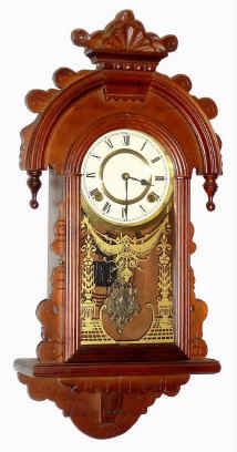 C.1990, Korean, 8-day spring driven wall clock, similar to a hanging gingerbread. — Antique Clocks Price Guide
