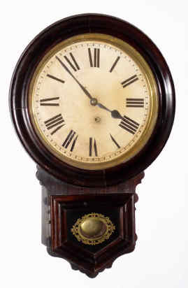 C.1904, Ansonia Clock Co., "Round Drop", 8-day wall timepiece. — Antique Clocks Price Guide