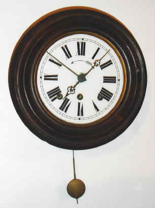 C.1880, German, Black Forest dial clock, spring driven, [56 hour], with reverse painted glass dial, time, strike and alarm. — Antique Clocks Price Guide