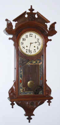 C.1886, New Haven Clock Co., "Regulator, C.C.", 8-day time/strike wall clock, with restorations. — Antique Clocks Price Guide