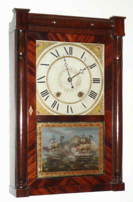 C.1830, Seth Thomas, 30-hour time/strike wood movement half column and splat (short) shelf clock with restorations. — Antique Clocks Price Guide