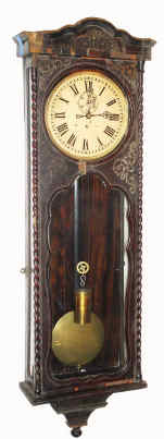 C.1850, German, 1-Wt Vienna Regulator, late Biedermeier, with profuse brass inlay, as-found, dirty from storage. — Antique Clocks Price Guide