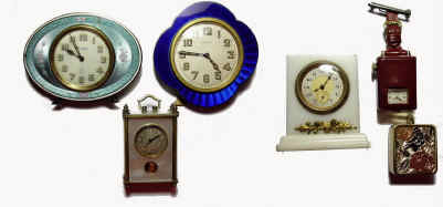 Lot of Five Small Clocks- — Antique Clocks Price Guide