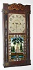C.1830, Jeromes and Darrow, Bristol, Conn, Stenciled Column and Splat, with columns on the sash, 2- wt Groaner movement [wooden].