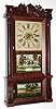 C.1840, Forestville Mfg (EN Welch, JC Brown, N. Pomeroy], double deck, column and carved splat, 8-day brass, shelf clock.
