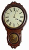 C.1865, Seth Thomas Clock Co., OFFICE timepiece, 8-day, spring, in a rosewood case with geometric tablet over pendulum.