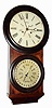 C.1865, L. F. and W. W. Carter, Bristol, Conn, "Carter Calendar Clock", 8-day, 2-weight [both weights power central arbor], time and calendar, double dial, rosewood case