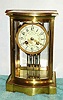 C.1900, Dated, French, 8-day time and strike, 4-glass, crystal regulator. Given as a gift to "CMC" Dec 25, 1900, and with bow front and beaded top and bottom edges