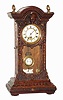C.1880, German, Mini "R-A" Spring Vienna, in a carved oak mantel style walnut case, 8-day, finished in walnut color .