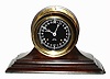 C.1985, Chelsea Clock Co., "The Chelsea" , with 4.5" 24 hour black dial / white hands and numerals, eight-day Ship's Bell on original mahogany stand, serial 857476, screw bezel