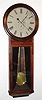 C.1869, Atkins Clock Co., uncommon 30 day 2-wt timepiece, flat front, rosewood, and with later added gilt/black tablet, and with upside down movement with seconds bit above 6.