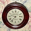 C.1850, Marine Clock Mf'g Co., New Haven, with KIRK'S PATENT IRON backplate lever movement with double 'scape wheels, in a small mahogany case, 8-day.