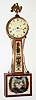 C.1996 (dated), Foster S. Campos, Pembroke, Mass, weight banjo, in a cross banded mahogany case with War of 1812 tablets (Perry's Victory).