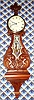C.1972 [dated]. Elmer O. Stennes, Weymouth, Mass, Lyre Banjo, in solid mahogany, with signed movement and dial.