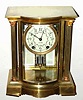 C.1909, Seth Thomas, EMPIRE No. 65, 4-glass 'crystal regulator' with bowed front, 8-day gong striking with floral decorated dial.