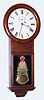 C. 1874 Ansonia Brass and Copper Co., Ansonia CT, uncommon OFFICE REGULATOR, weight driven with maintaining power, time only, walnut regulator wall clock, with pendulum forward (S. B. Terry style movement), 8-day.