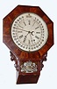 C.1868, Gilbert Manf'g Co., Winsted, Conn, Short Drop octagon w/ chisel bottom and with Maranville 1861 patent calendar dial.