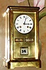C.1900, French, S. Marti, Crystal Regulator with Calendar: month and day of the week on rollers in the American style, and the date on a silk ribbon, 8-day, bell strike, platform lever movement.