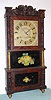 C.1832, C. and L. C. Ives, Bristol, Conn., 8-day time/strike triple decker shelf clock, with strap brass movement and roller pinions.