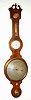 C.1860, English, G. Copini, Shoreditch, [Somerset], Banjo Barometer with clock, hygrometer, thermometer and spirit level.
