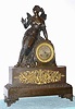 C.1830, French, Large Bronze figural clock, a nymph with the wings of a moth, setting on a large rock, which contains the clock, a large countwheel unit, silk thread.