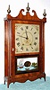 C.1825, Mark Leavenworth and Son, Waterbury, Conn., 30-hour time/strike wood movement pillar and scroll shelf clock.