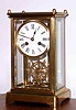 C.1900, French, Brass Cased 4-Glass, CRYSTAL REGULATOR, with rare ships wheel as the "balance" for time regulation, 8-day bell strike.