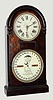 C.1879, Ithaca Calendar Clock Co., NY, "No. 5", 8-day double dial perpetual calendar shelf clock, time and strike.