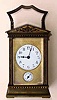 C.1900, French, Brass Cased Carriage timepiece with alarm, in an uncommon pediment top architectural case.