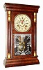 C.1887, Davis Clock Co., Columbus, Miss, (made by Wm. L. Gilbert for Davis), small column and cornice case with mahogany veneer, 8-day time and strike, with simple calendar.