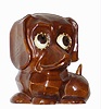 C.1955, German, Oswald, Rotating Eye clock, in the form of a Daschund, molded composition case. Tells time by the position of the pupil; time in foto is 12 minutes past 12.