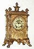 C.1904, Ansonia Clock Co., "ELITE", gilt white metal mantel clock, with fancy open escapement dial, 8-day, gong striking.