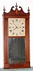 C.1830, Chauncey Boardman, Bristol, Conn., 30-hour wood movement reeded pilaster and scroll top shelf clock.