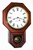 C.1890, Seth Thomas, Drop Octagon, 12 Inch, in oak, 8-day time only, spring driven.