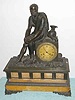 C.1825, French, Hemon, Hr., Paris, Monumental, bronze and marble figural mantel clock, CENTURION AT REST, silk suspension, bell strike, 8-day