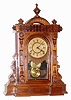 C.1885, E. Ingraham and Co., "Warwick", 8-day time and gong strike mantel clock. We did not find this model in the catalogs, however it has a very good label on rear.