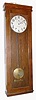 C.1920, International Time Recording Co., MASTER CLOCK , electrically wound, in a dark oak case, seconds pendulum.