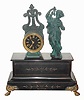 C.1890, French, Marti and Cie, 8-day time/strike figural mantel clock, lady with wine goblet and bunch of grapes.