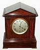 C.1914, Seth Thomas Clock Co., "Chime Clock No. 5", 8-day, 4-bell Sonora chime mantel clock in a mahogany Adamantine case, playing Westminster melody on qtr hour. Uses two separate movements as in all Sonoras.