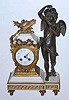C.1900, French, Japy Freres, 8-day figural mantel clock, bell strike with porcelain dial, a figure of Cupid, with empty quiver.