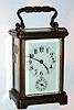 C.1900, French, Brass Cased Carriage clock, time and alarm, made for and sold by John Wanamaker, Philada, NY and Paris, and so marked on rear plate.