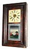 C.1850, George March, Winchester, Conn, 30 hour brass works OG, mahogany veneer, 2-wt.