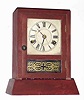 C.1870, Seth Thomas, Mini Cottage, chisel bottom case with original tablet and label, 30 hour time and bell strike.
