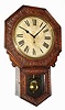 C.1911, New Haven, BRANFORD, pressed oak drop octagon timepiece.